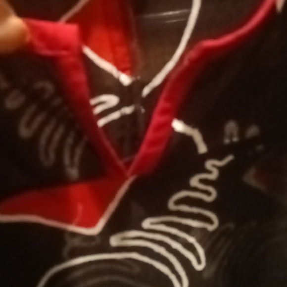 FINAL PRICE NWOT Iguana red/black/white assymetrical patterned design dress S/M - Picture 13 of 14